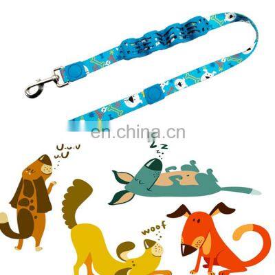 anti-chock safe dog leash webbing durable popular pattern leash for dog walking