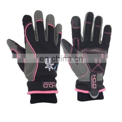 HDD in stock Gray ladies polyester touch screen sport work insulate fleece waterproof hand gloves winter warm Gloves