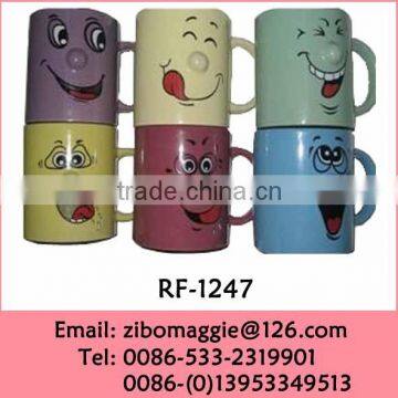 U Shape Colored Sublimation Mug with Nose for Promotion Ceramic Coffee Mug Manila