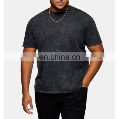 Wholesale  Cotton 5XL Men Plus Size Black Washed T Shirt