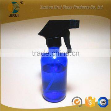 240ml cobalt blue boston glass bottle with trigger sprayer