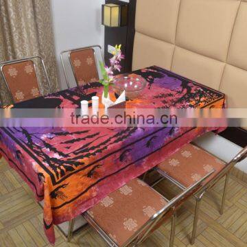 Indian Cotton Table Cloth Multicolored Dyed Love Girl Art Printed Dinning Vintage Wall Hanging Throw Bed Sheet Cover TC62