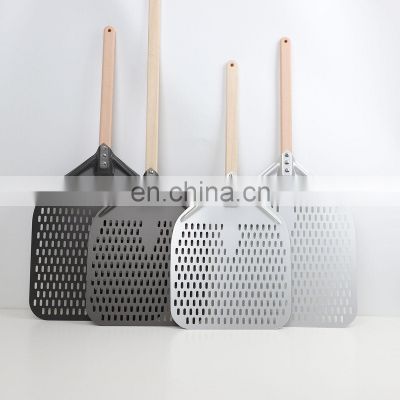 Favourable Price 14 Inch Long Handle Premium Detachable Metal Perforated Pizza Peel