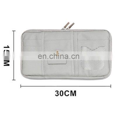 Car Sun Visor Organizer Storage Holder Car Styling Visor Clip Sunglasses Holder Card Ticket Storage Bag Pouch Car Organizer