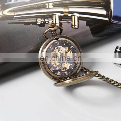 Shuhang SH05 Long Necklace Watch Clock Custom Logo Design Stainless Steel Pocket Watch Chain photo-4