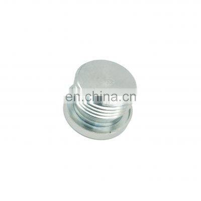 Screw insert pipe plug socket round flange head thread fitting with hex