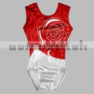 Shining Girl's Short sleeve gymnastic leotard