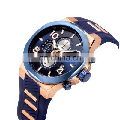 Custom Brand 10ATM Waterproof Quartz Watch Fashion Silicon Band Sport Watches OEM  Luxury Men Watch