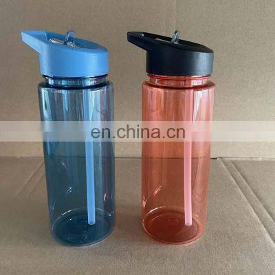 Bpa Free Custom Plastic Sports Water Bottle With Straw For Outdoor