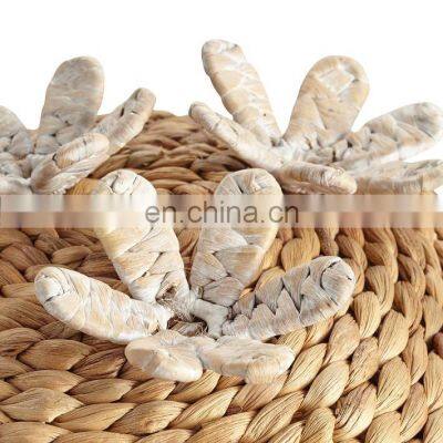 European Style Natural Water Hyacinth Cactus Hamper Laundry Storage Basket With Lid Best Price Vietnam Supplier photo-5