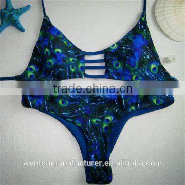Bikni 2016 New Fashion Women Sexy Reversible Push Up Swimwear Print Bathing Suit Bra Swimsuit Quality Choice photo-3