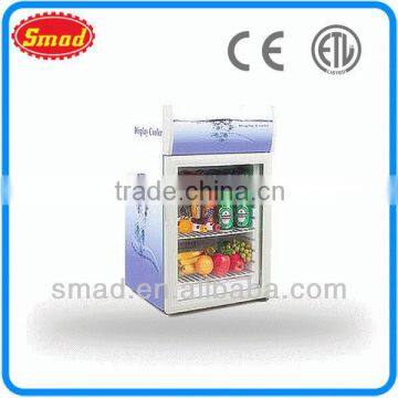 52L glass door mini showcase refrigerator with top lamp