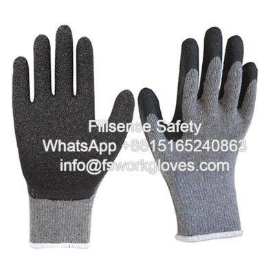 10Gauge 2Yarn Polycotton Liner Palm Crinkle Latex Coated Gloves Latex Dipped Gloves Latex Coated Cotton Gloves photo-3