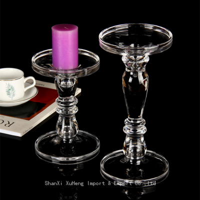 Factory Wholesale Clear 19 cm 27 cm 35 cm Tall Glass Crystal Candle Holder Table Candles Gifts photo-2