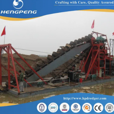 China Heavy-Duty 120m3/T Chain Bucket Iron Dredger with Customizable Equipment Options