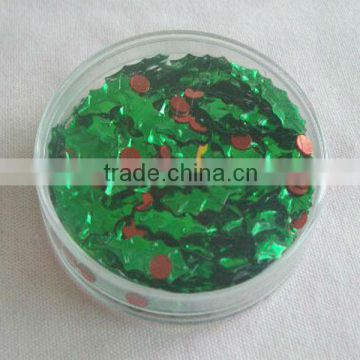 45g Green Metallic Dots Shape PVC Confetti/Glitter Metallic Confetti for Christmas