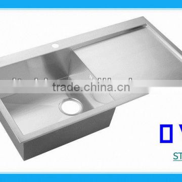 single bowl stainless steel sink with drainboard STS 101A-3