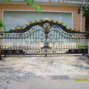 slide steel gate, swing metal gate, gate for house, engraved metal gate