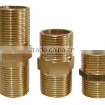 good quality low price 1/2" npt thread brass double pipe hexagonal nipple