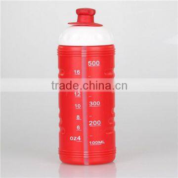 CHINA RED BPA FREE PE SPORTS BOTTLE WITH WATER LINE AND CAPS photo-6