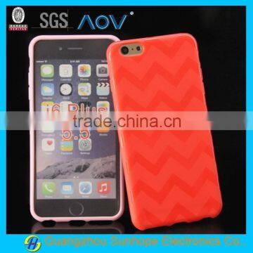 TPU wave pattern candy color cell phone case house for Apple for iphone 6 plus 5.5