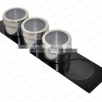 Newest Kitchen 4 Pieces Stainless Steel Magnetic Spice Rack Set