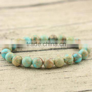 BRG1153 natural semi-precious imperial jasper gemstone bracelet stone bead strench bracelet