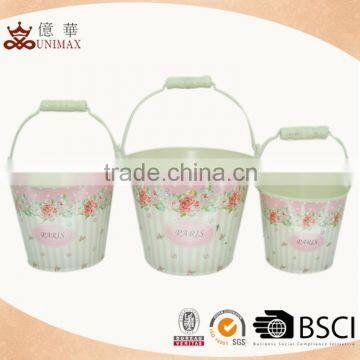 Paris theme lovely decal flower bucket with hot selling