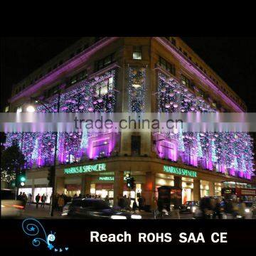 holiday lights LED pink decoration curtain light with ball ornaments for wedding decoration