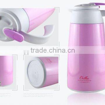Double walled stainless steel vacuum coffee pot with handle vacuum flask coffee pot