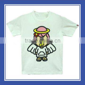 Top Quality With Pattern Angel Baby with Wings Women Cotton Printed Short Sleeve White Tee