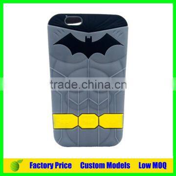 High quality Batman custom Silicone 3d phone case for Iphone 6plus cell phone case back cover