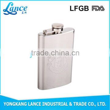 Supply custom laser logo stainless steel liquor hip flask for sale