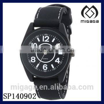 Geneva Men's black-GEN Sport Watch with Black Rubber Band