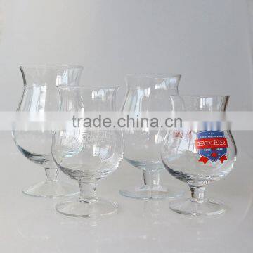 Leadfree crystal high quality customized size popular clear transparent tulip brandy glass