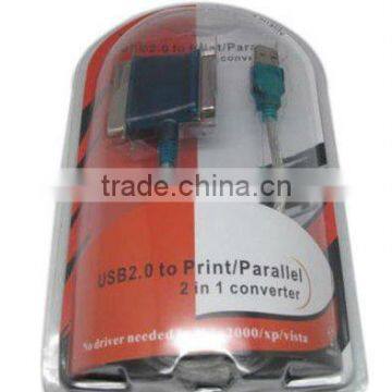 USB TO 25 f + 36 pin parallel printing cable