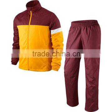 Tracksuit/Training Suit/Jogging Suit made of 100% Polyester Micro Fiber Twill Yellow/Maroon/White colors