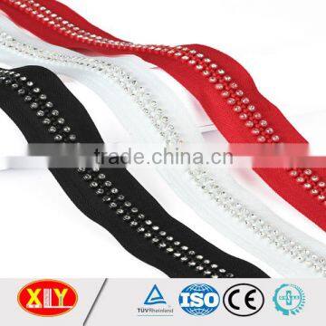 China XLY zipper #8 close end fancy style diamond zipper