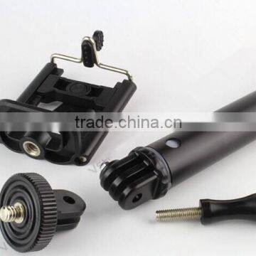 Wirless Self-lock Extendable Monopod + Tripod Mount Adapter + Phone Clip Holder for GoPro Camera for IPhone Samsung Phone photo-5