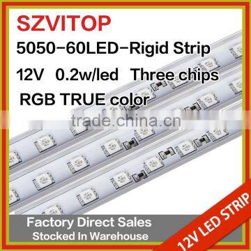 SV Dc 12V LED STRIP Super Bright 5050 60LEDs Rigid Strip RGB Imported chip Light Non-waterproof 12mm Width PCB 14.4W