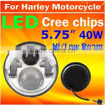 2016 Best selling motorcycle parts for harley davidson 12 volt led headlights High beam 40W Low beam 30W