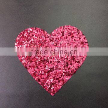 Hot Sale Sequin Heart Applique,sequin Heart for Children Garment Quality Choice photo-2
