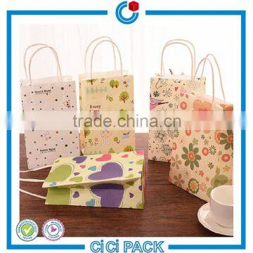 Recycle custom logo Small printed fashion gift paper bag wholesale with handle                        
                                                                                Supplier's Choice