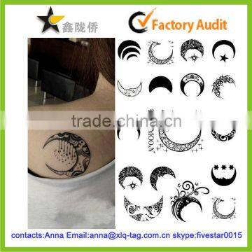 2014 Best price fashion beautiful custom moon tattoo sticker