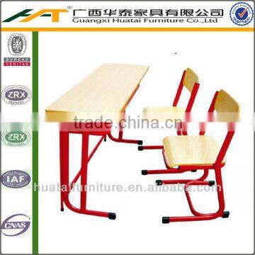 Metal frame School double student desk and chair/School Bench