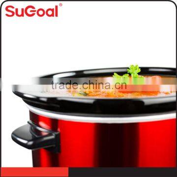 Red Outer Body Ceramic Slow Cooker With GS ROHS Certs photo-2