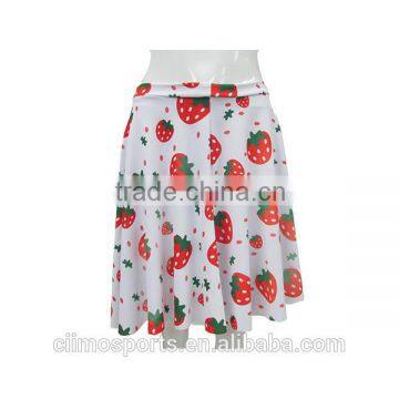 Custom Design women's skirt White Strawberry Sublimation printing women's skirt