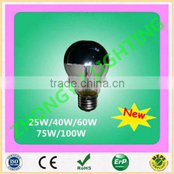 A55 25W40w60w75w100w E27 Shadowless Bulb Incandescent Lamp Plated Light
