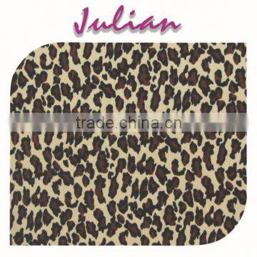 cotton twill fabric black coffee Leopard pattern polyester milk fiber Spandex Fabric