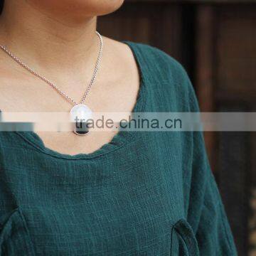 2016 China Style Plants On The River Side 925 Sterling Silver Agate Necklace Pendant for Women Fashion Necklace Jewelry photo-6